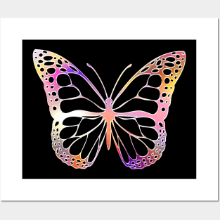 Butterfly Animal Wild Forest Nature Chrome Graphic Colour Posters and Art